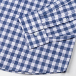 Allerow Navy Blue Check Linen Shirt - John Ellies