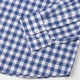 Allerow Navy Blue Check Linen Shirt - John Ellies