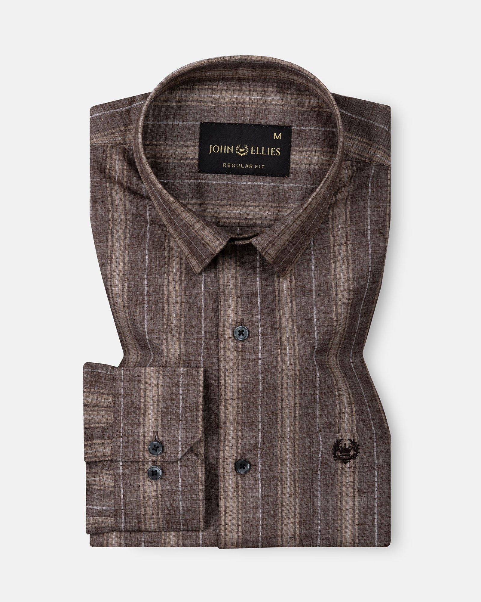 Werlise Brown Stripe Linen Shirt - John Ellies