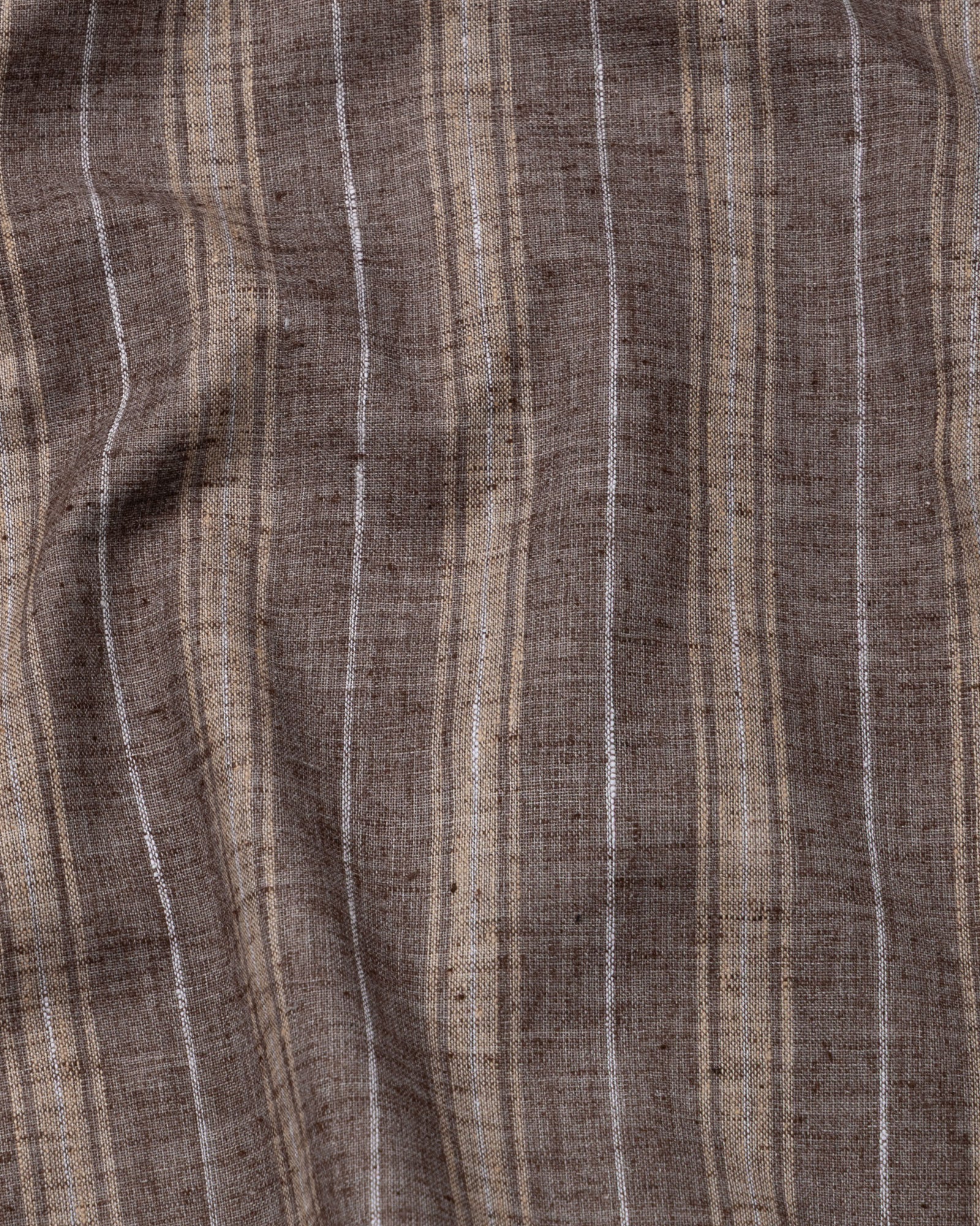 Werlise Brown Stripe Linen Shirt - John Ellies