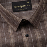 Werlise Brown Stripe Linen Shirt - John Ellies