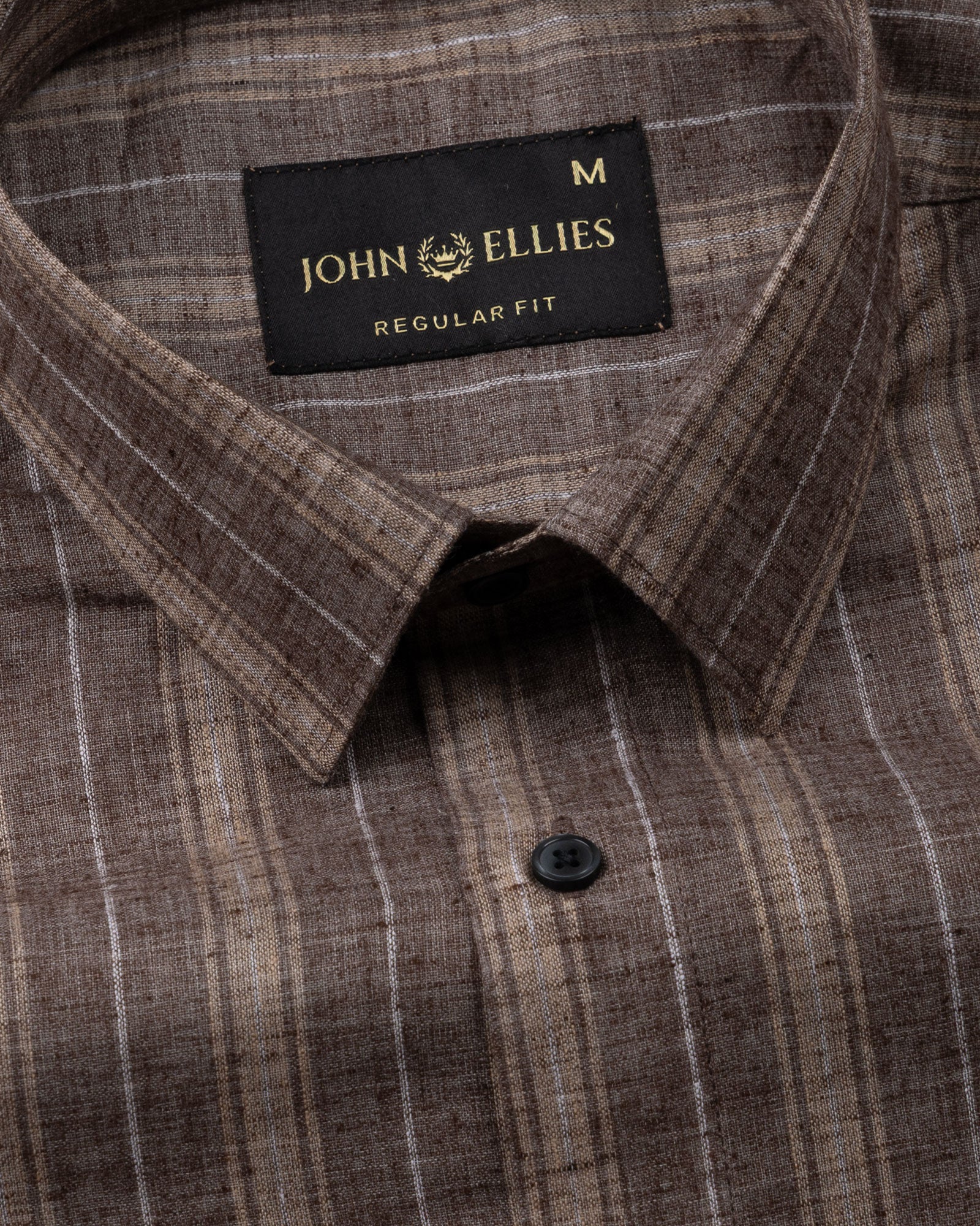 Werlise Brown Stripe Linen Shirt - John Ellies