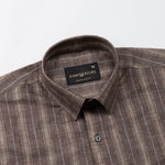 Werlise Brown Stripe Linen Shirt - John Ellies