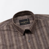 Werlise Brown Stripe Linen Shirt - John Ellies