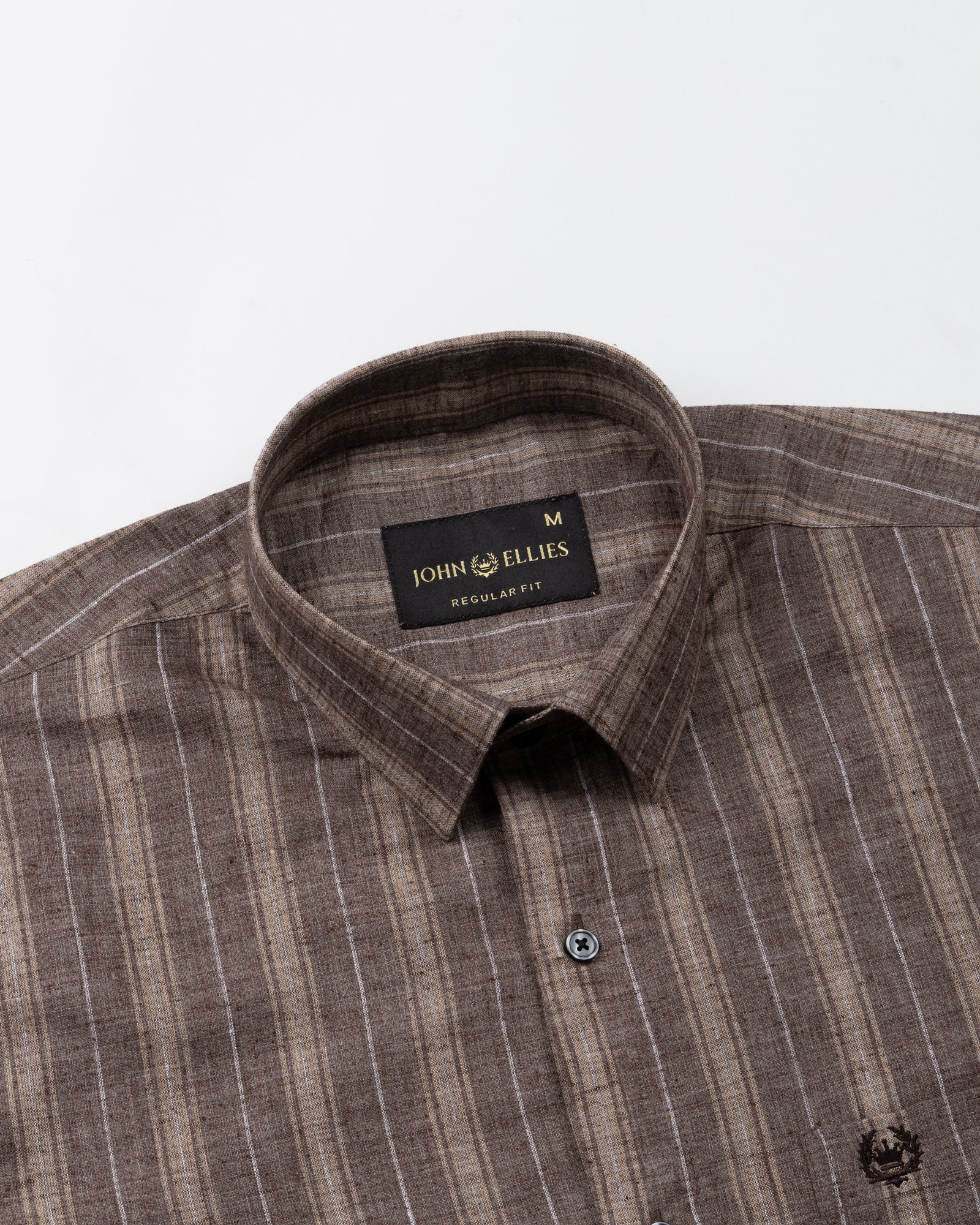 Werlise Brown Stripe Linen Shirt - John Ellies