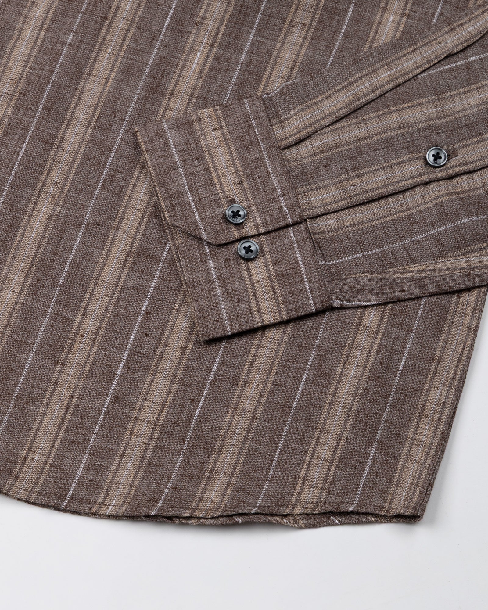 Werlise Brown Stripe Linen Shirt - John Ellies