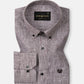 Zoreen Brown Stripe Button Down Linen Shirt - John Ellies