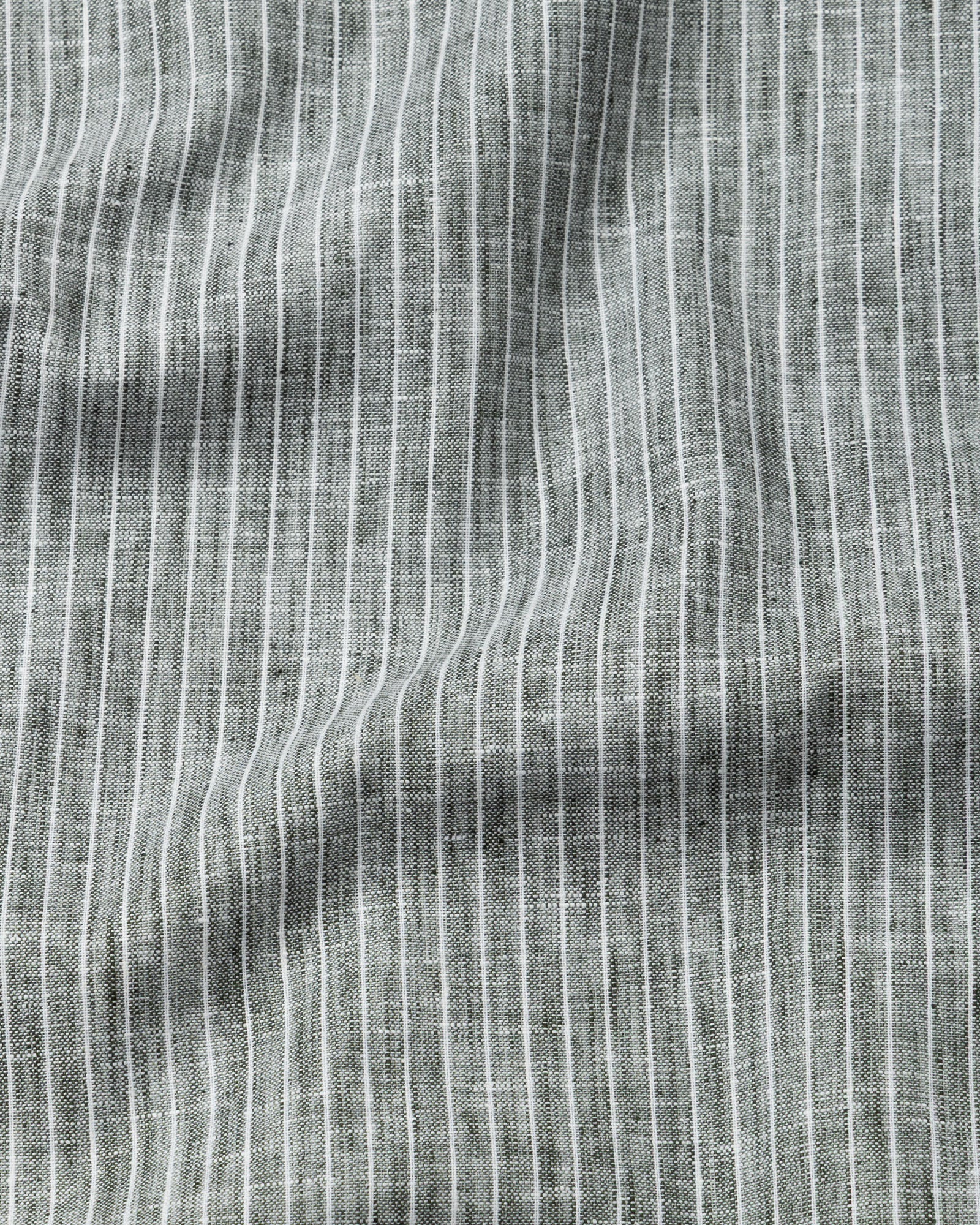 Zoreen Green Stripe Button Down Linen Shirt - John Ellies