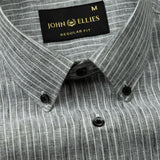 Zoreen Green Stripe Button Down Linen Shirt - John Ellies