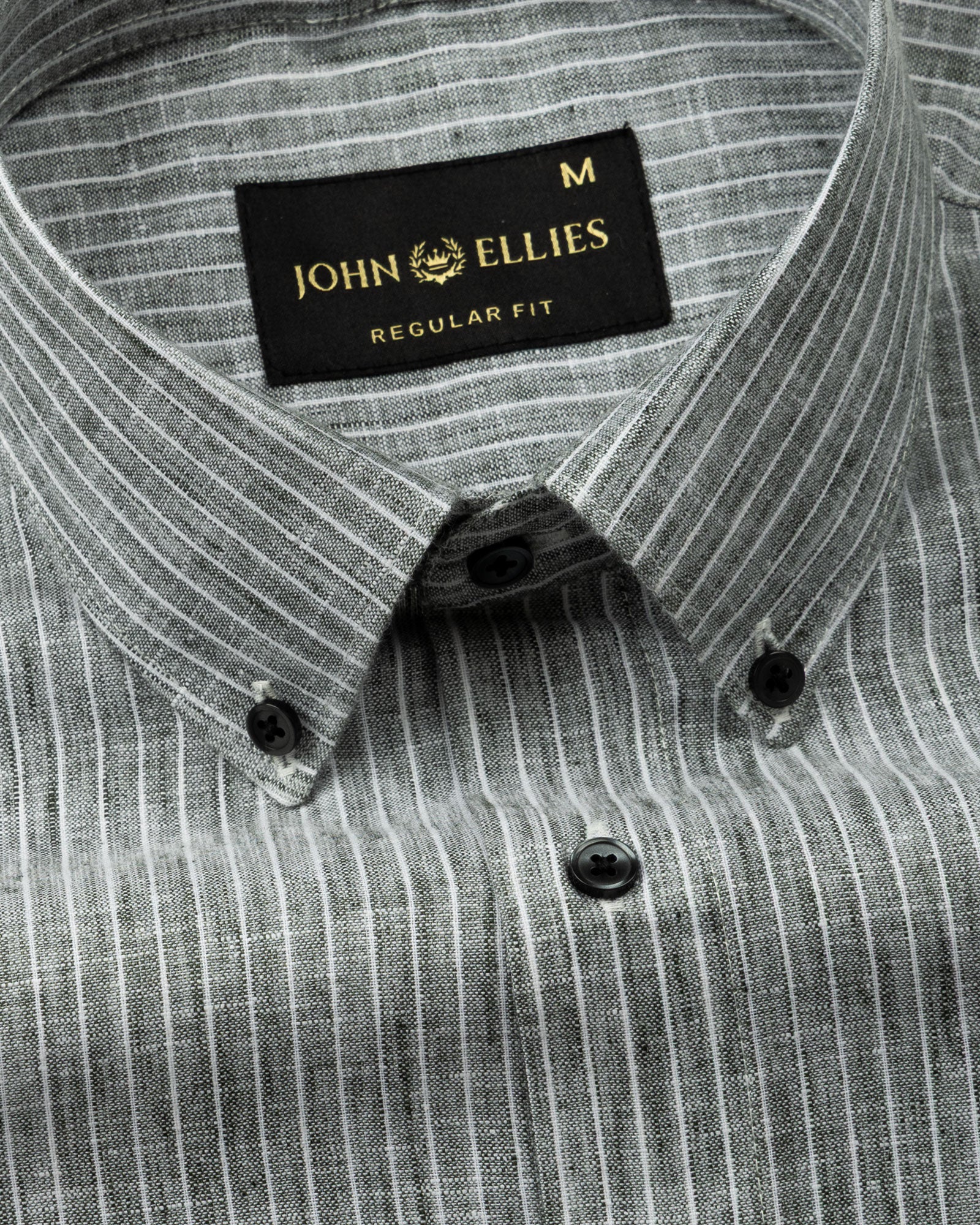 Zoreen Green Stripe Button Down Linen Shirt - John Ellies