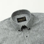 Zoreen Green Stripe Button Down Linen Shirt - John Ellies