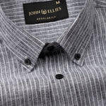 Zoreen Black Stripe Button Down Linen Shirt - John Ellies