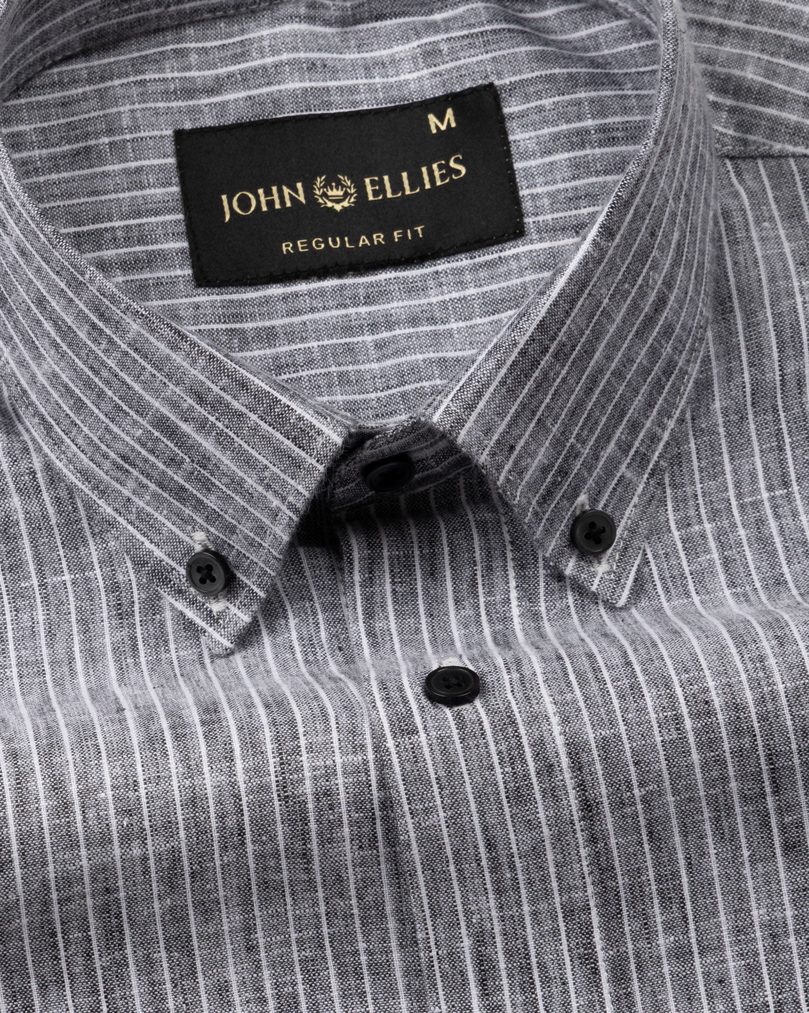 Zoreen Black Stripe Button Down Linen Shirt - John Ellies