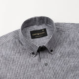 Zoreen Black Stripe Button Down Linen Shirt - John Ellies