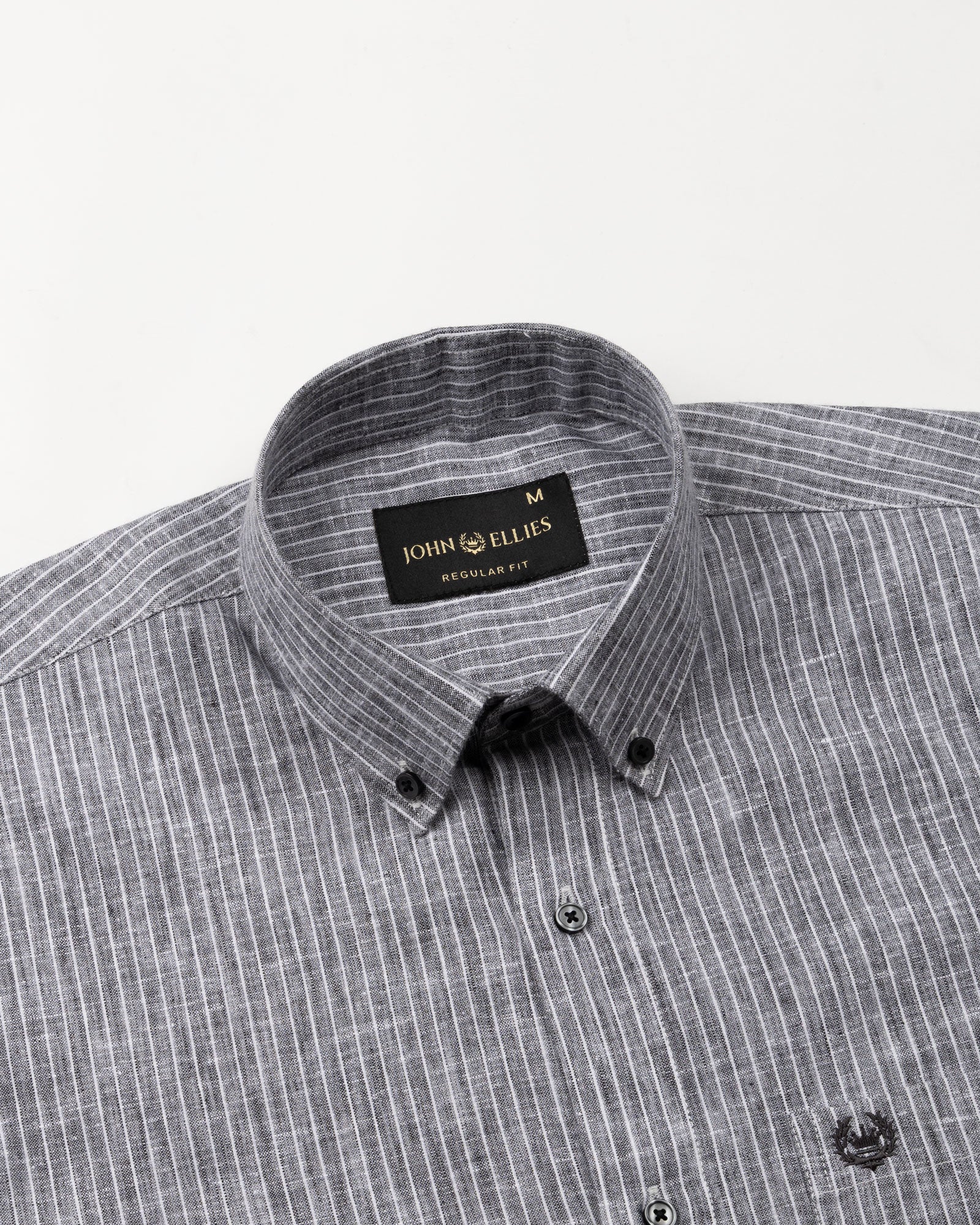 Zoreen Black Stripe Button Down Linen Shirt - John Ellies