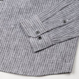 Zoreen Black Stripe Button Down Linen Shirt - John Ellies