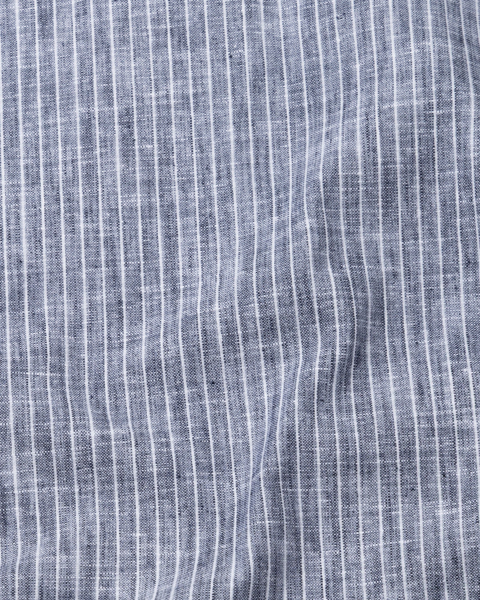 Zoreen Navy Blue Stripe Button Down Linen Shirt - John Ellies