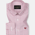 Sylvar Red Stripe Oxford Cotton Shirt - John Ellies