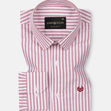 Sylvar Red Stripe Oxford Cotton Shirt - John Ellies