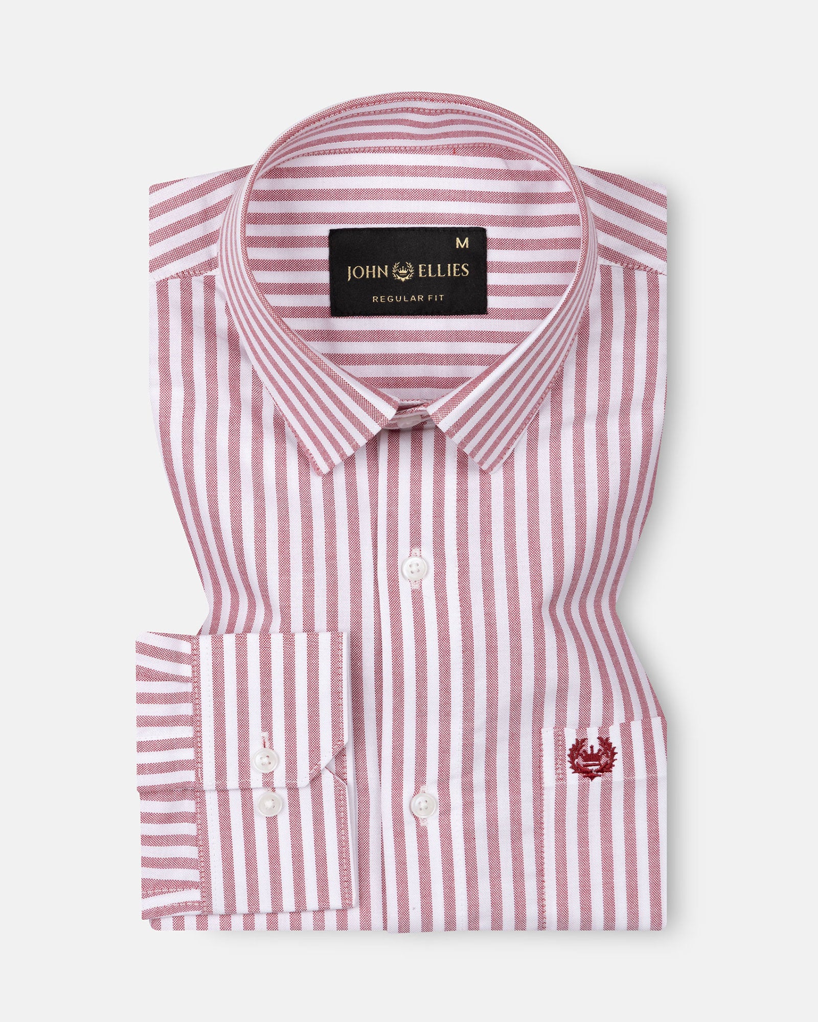 Sylvar Red Stripe Oxford Cotton Shirt - John Ellies