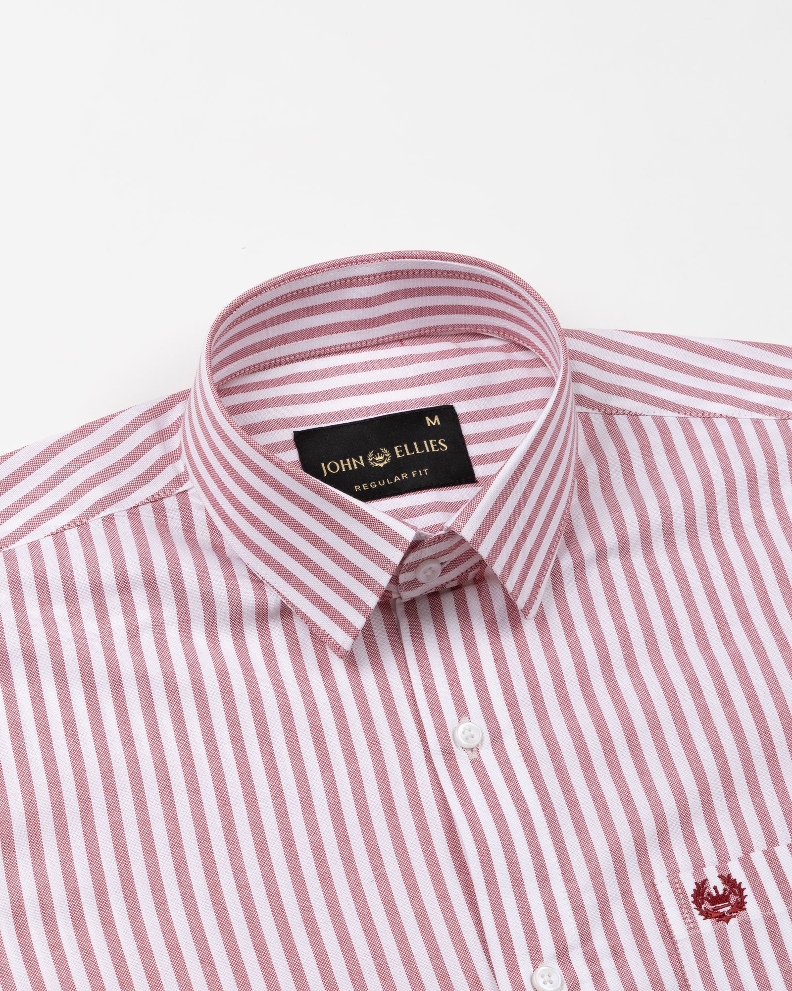 Sylvar Red Stripe Oxford Cotton Shirt - John Ellies