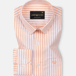 Sylvar Orange Stripe Oxford Cotton Shirt - John Ellies
