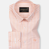Sylvar Orange Stripe Oxford Cotton Shirt - John Ellies