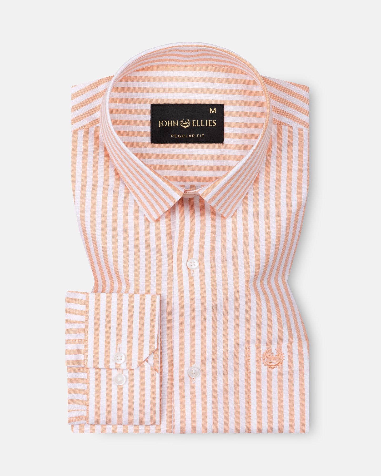 Sylvar Orange Stripe Oxford Cotton Shirt - John Ellies
