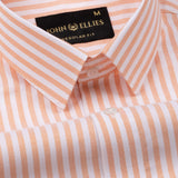 Sylvar Orange Stripe Oxford Cotton Shirt - John Ellies