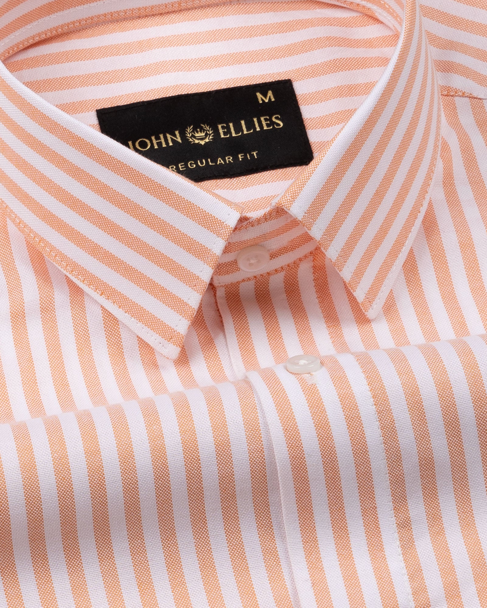 Sylvar Orange Stripe Oxford Cotton Shirt - John Ellies