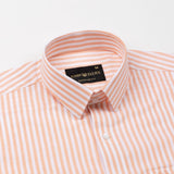 Sylvar Orange Stripe Oxford Cotton Shirt - John Ellies