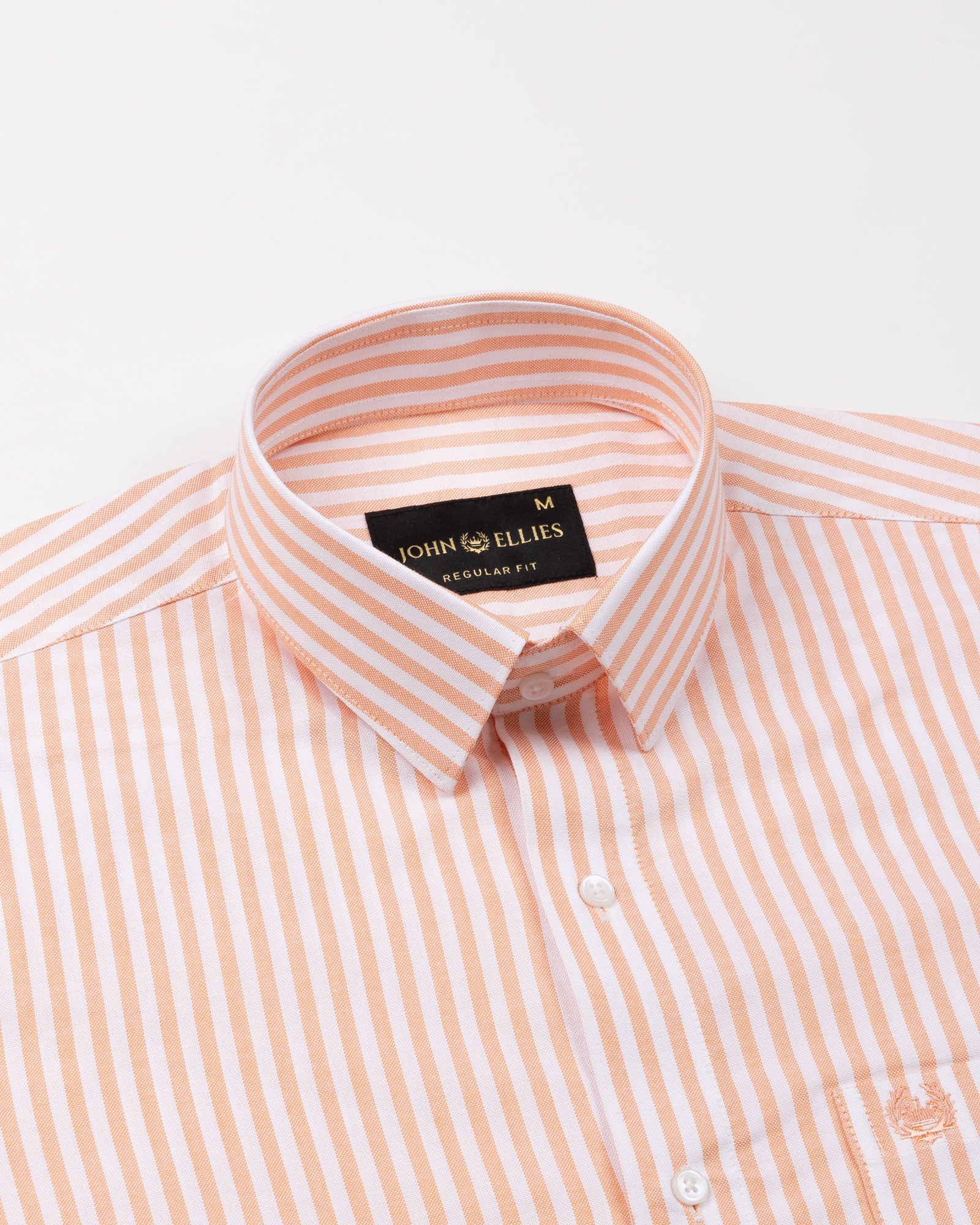 Sylvar Orange Stripe Oxford Cotton Shirt - John Ellies