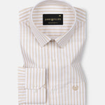 Sylvar Cream Stripe Oxford Cotton Shirt - John Ellies