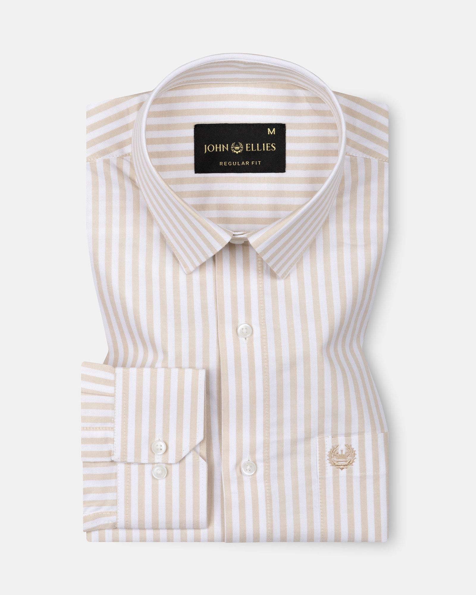 Sylvar Cream Stripe Oxford Cotton Shirt - John Ellies