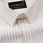 Sylvar Cream Stripe Oxford Cotton Shirt - John Ellies