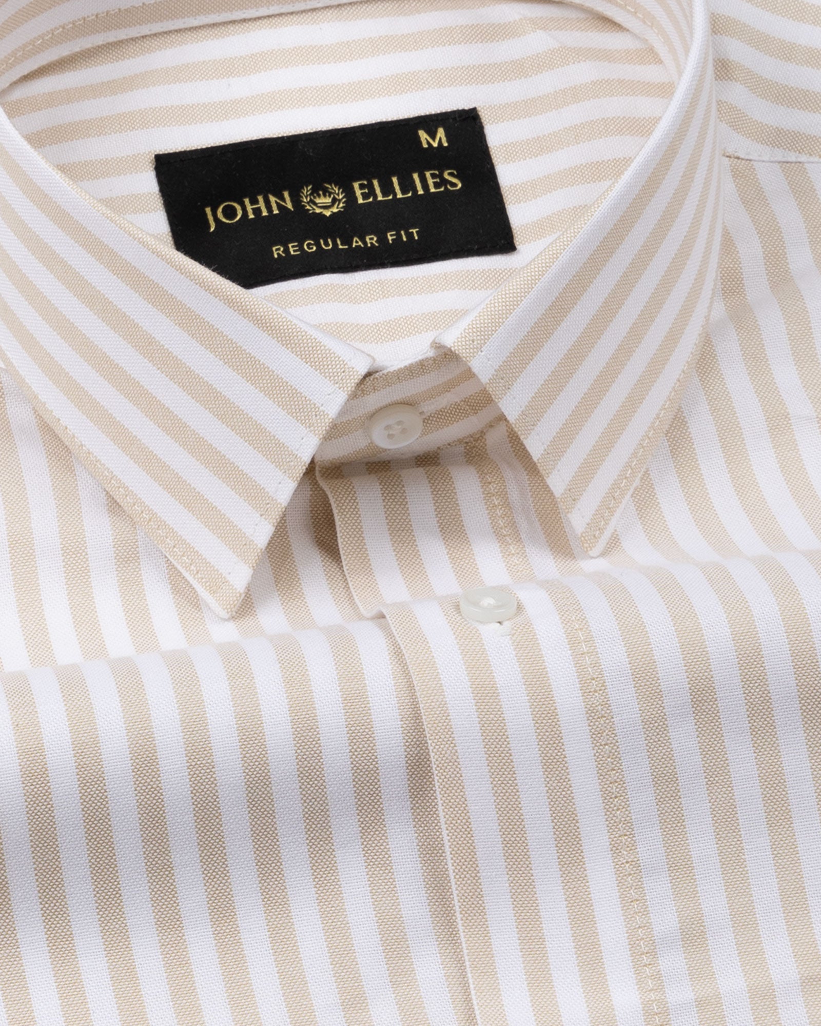 Sylvar Cream Stripe Oxford Cotton Shirt - John Ellies