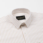 Sylvar Cream Stripe Oxford Cotton Shirt - John Ellies