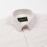 Sylvar Cream Stripe Oxford Cotton Shirt - John Ellies