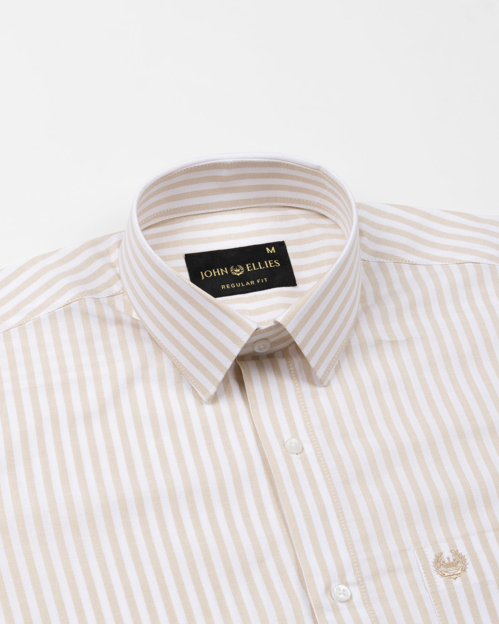 Sylvar Cream Stripe Oxford Cotton Shirt - John Ellies