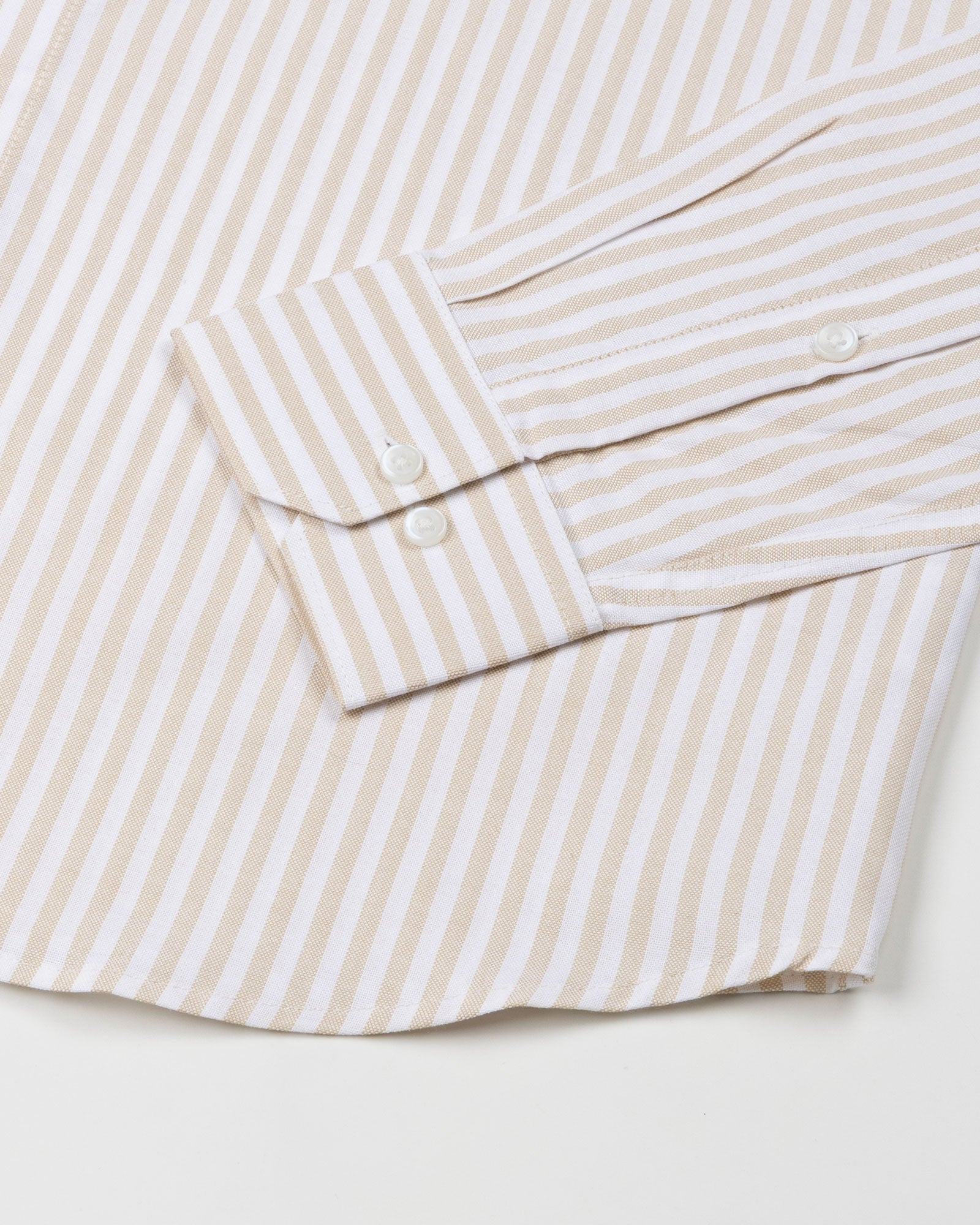 Sylvar Cream Stripe Oxford Cotton Shirt - John Ellies