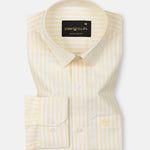 Sylvar Yellow Stripe Oxford Cotton Shirt - John Ellies