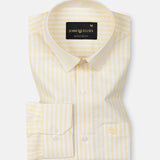 Sylvar Yellow Stripe Oxford Cotton Shirt - John Ellies