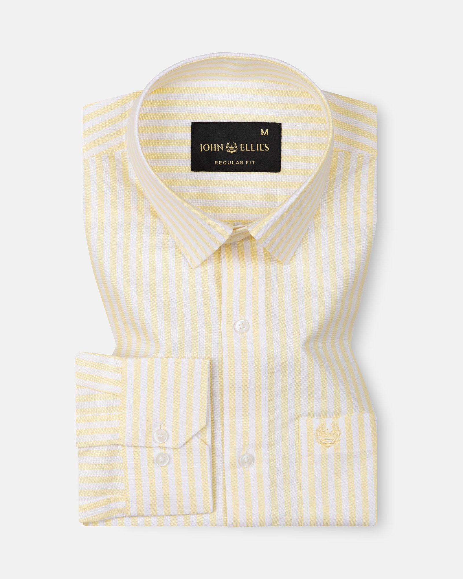 Sylvar Yellow Stripe Oxford Cotton Shirt - John Ellies