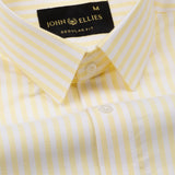 Sylvar Yellow Stripe Oxford Cotton Shirt - John Ellies