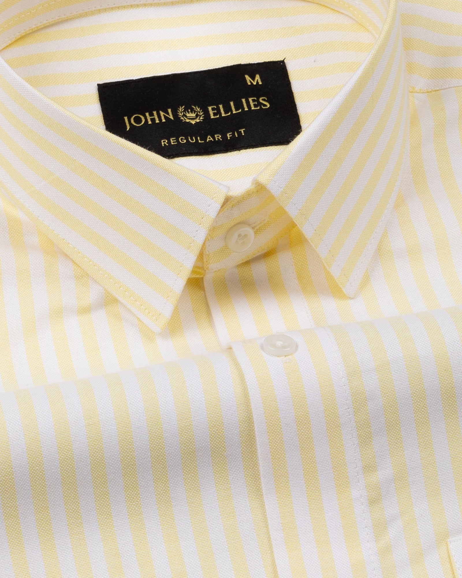 Sylvar Yellow Stripe Oxford Cotton Shirt - John Ellies