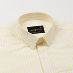 Sylvar Yellow Stripe Oxford Cotton Shirt - John Ellies