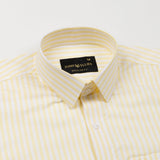 Sylvar Yellow Stripe Oxford Cotton Shirt - John Ellies