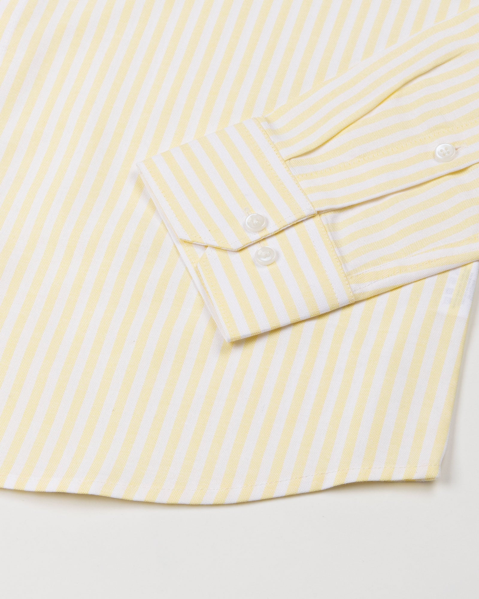 Sylvar Yellow Stripe Oxford Cotton Shirt - John Ellies