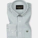 Sylvar Green Stripe Oxford Cotton Shirt - John Ellies