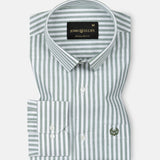 Sylvar Green Stripe Oxford Cotton Shirt - John Ellies